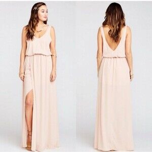 Show Me Your Mumu Kendall Maxi Dress Bridesmaid Bridal Dusty Blush Crisp